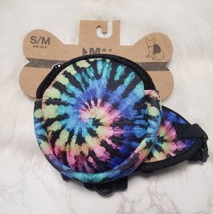 S/M tye-dye harness dog backpack.